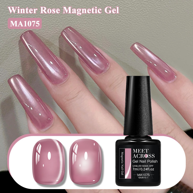 Pink Winter Rose Cat Magnetic  - Nail Art Valentines Day ulasan dan harga